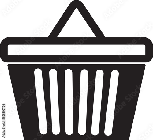 shopping basket vector icon. Supermarket cart sign. Isolated checkout sign. Shopping basket vector

