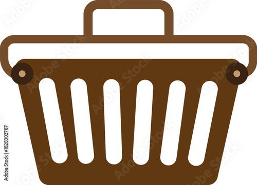 shopping basket vector icon. Supermarket cart sign. Isolated checkout sign. Shopping basket vector
