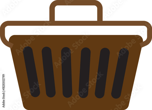 shopping basket vector icon. Supermarket cart sign. Isolated checkout sign. Shopping basket vector
