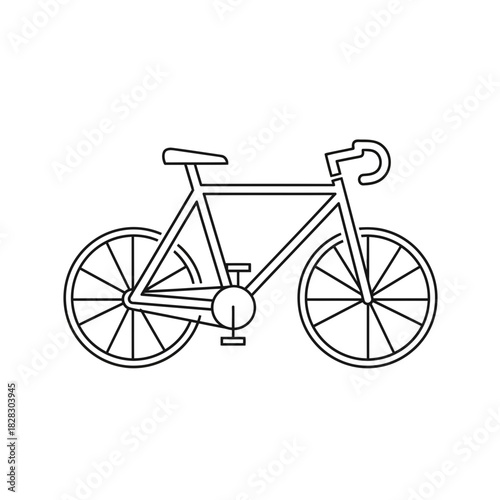 “Bicycle Icon – Minimal Line Art Bike Illustration for Transport & Fitness Design”