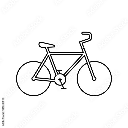 “Bicycle Icon – Minimal Line Art Bike Illustration for Transport & Fitness Design”