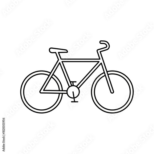 “Bicycle Icon – Minimal Line Art Bike Illustration for Transport & Fitness Design”