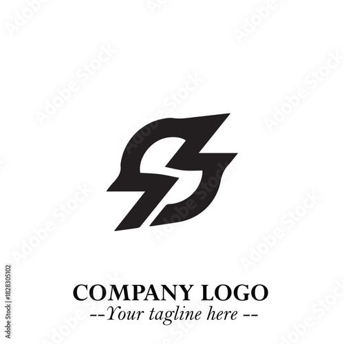 Sleek Electrical Logo Symbol on a Clean White Background for Modern Branding Design Elements Art