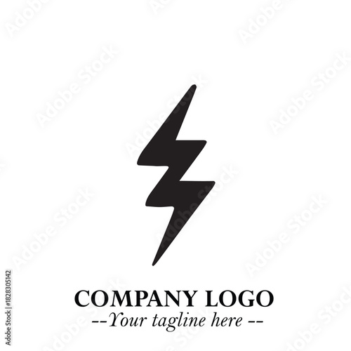 Sleek Electrical Logo Symbol on a Clean White Background for Modern Branding Design Elements Art