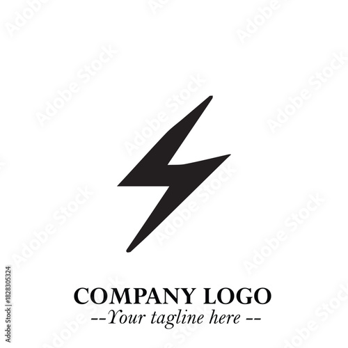 Sleek Electrical Logo Symbol on a Clean White Background for Modern Branding Design Elements Art