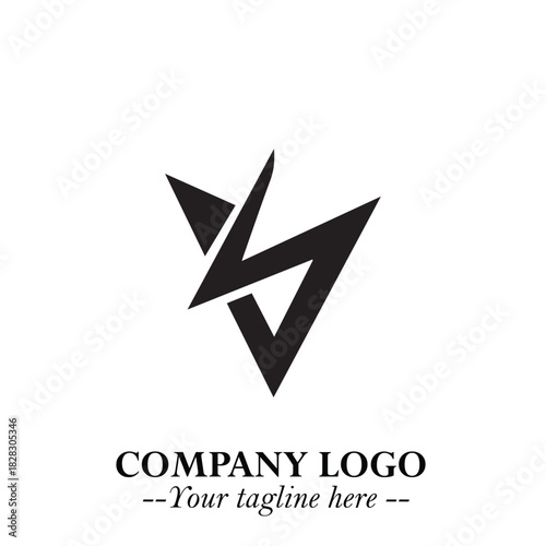 Sleek Electrical Logo Symbol on a Clean White Background for Modern Branding Design Elements Art