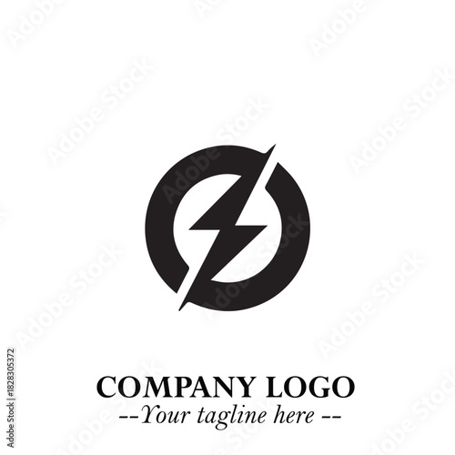 Sleek Electrical Logo Symbol on a Clean White Background for Modern Branding Design Elements Art