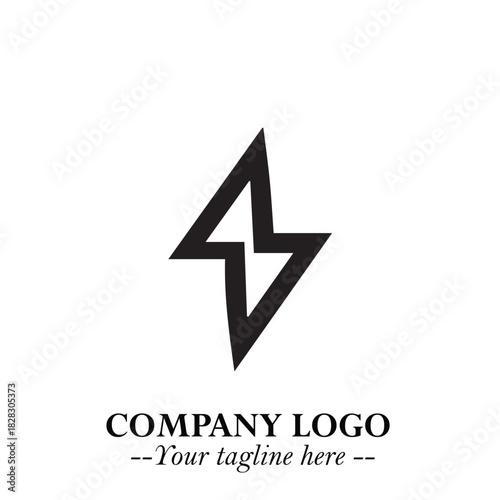Sleek Electrical Logo Symbol on a Clean White Background for Modern Branding Design Elements Art