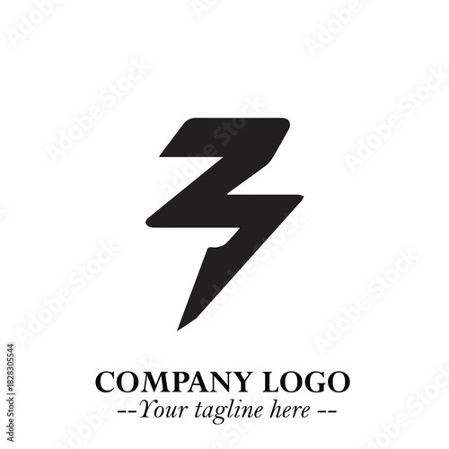 Sleek Electrical Logo Symbol on a Clean White Background for Modern Branding Design Elements Art