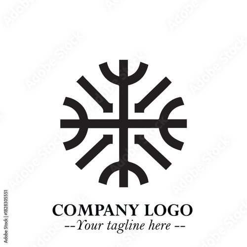 Sleek Electrical Logo Symbol on a Clean White Background for Modern Branding Design Elements Art