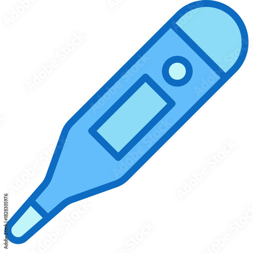 Digital Thermometer Blue Fill Icon Design Vector - digital thermometer used for checking fever, body temperature, and medical monitoring