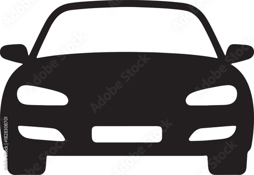 Front View of Car Automobile Transporting People on Road in Urban Area