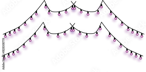 Vibrant decorative string lights with glowing pink bulbs illuminating celebrations and festive events, perfect for party ambiance and joyful decor