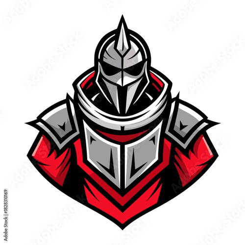  knight full armor logo isolated on white background
