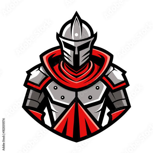  knight full armor logo isolated on white background