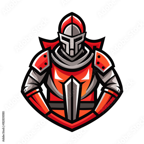  knight full armor logo isolated on white background