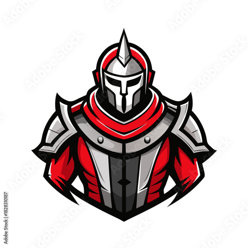  knight full armor logo isolated on white background