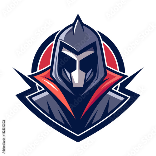 mysterious masked faceless mascot logo