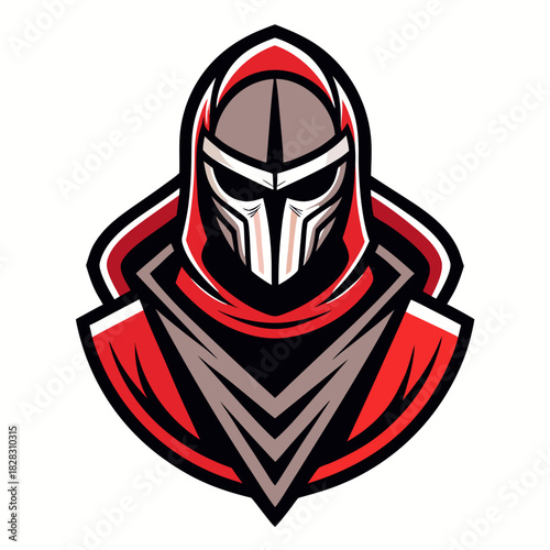 mysterious masked faceless mascot logo