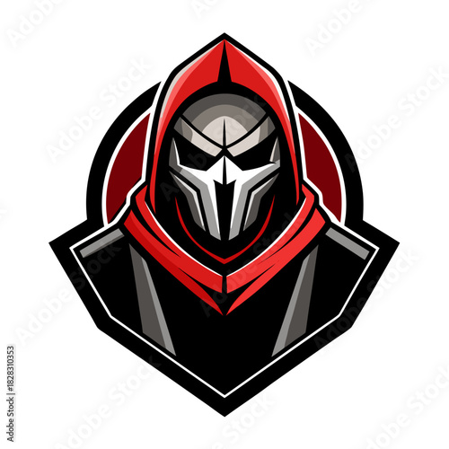 mysterious masked faceless mascot logo