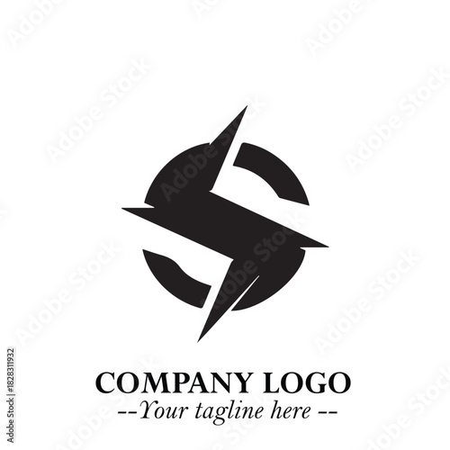 Sleek Electrical Logo Symbol on a Clean White Background for Modern Branding Design Elements Art