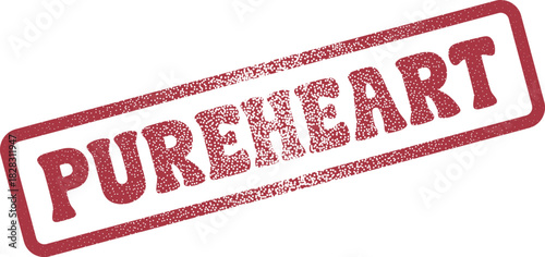 Authentic PUREHEART red rubber stamp for genuine emotion and sincerity concept illustration