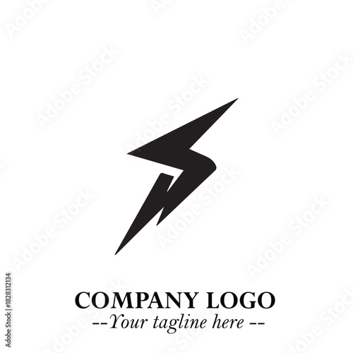 Sleek Electrical Logo Symbol on a Clean White Background for Modern Branding Design Elements Art