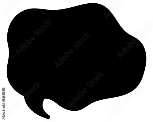 シンプルなカラーの吹き出し　柔らかい線の雲形