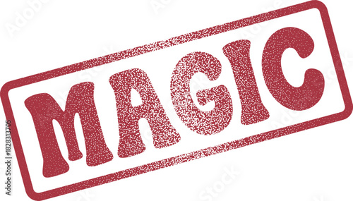 Magic wonder red textured rubber stamp impression for mystical enchantment expression