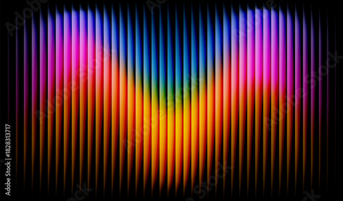 Dynamic colorful vertical light lines create vibrant abstract spectrum pattern