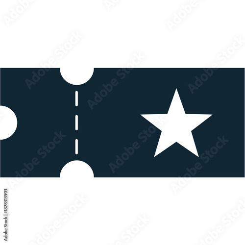 Ticket Icon Vector Ideal for events, cinema, travel, admission, and pass graphics. Symbolizes entry, admission, reservation, and authorized access.