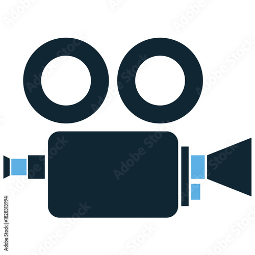 Movie Camera Icon Vector Ideal for film production, video recording, media, and cinema graphics. Symbolizes filming, visual capture, media creation, and motion pictures.