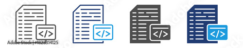 source code icon set multiple style