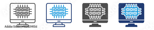 machine code icon set multiple style