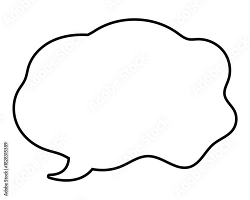 シンプルな吹き出し　柔らかい線の雲形