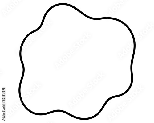 シンプルな吹き出し　柔らかい線の雲形