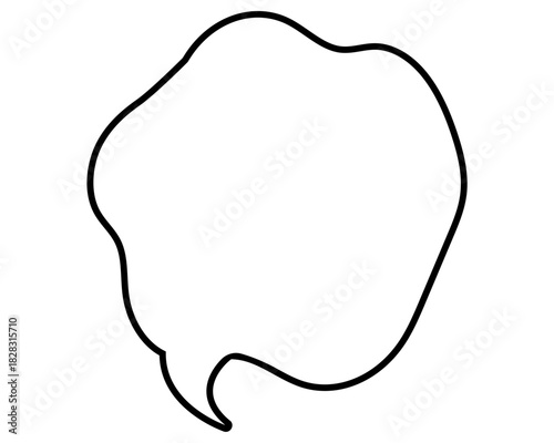 シンプルな吹き出し　柔らかい線の雲形