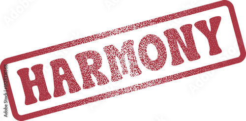 Presenting the powerful idea of harmony with a distinct textured red validation mark