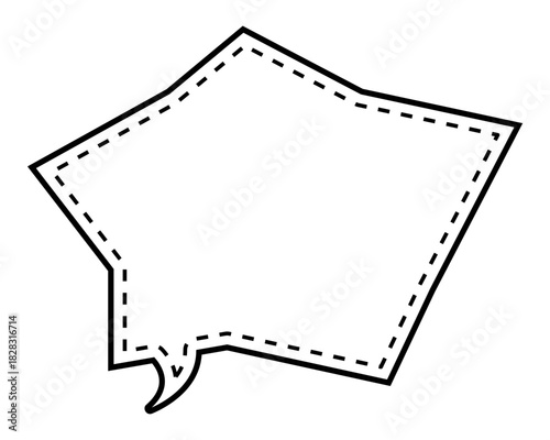 シンプルな点線付き吹き出し　ギザギザした形