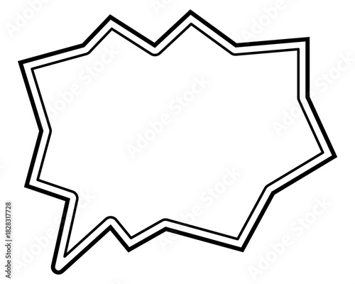 シンプルな二重線の吹き出し　ギザギザした形