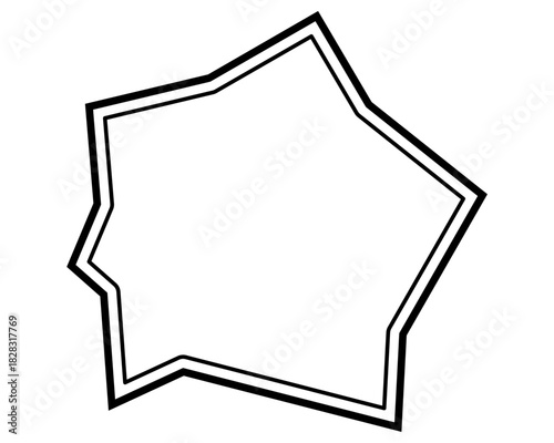 シンプルな二重線の吹き出し　ギザギザした形