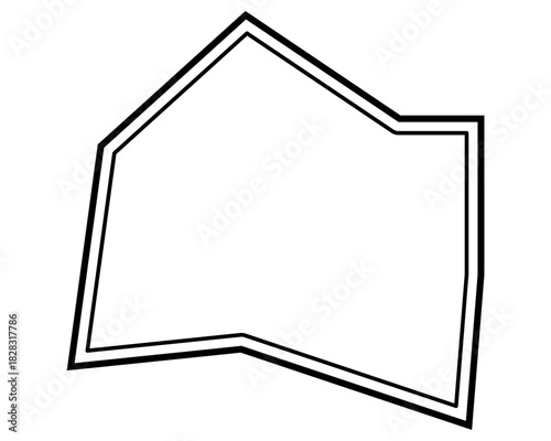 シンプルな二重線の吹き出し　ギザギザした形