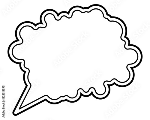 シンプルな二重線の吹き出し　雲形