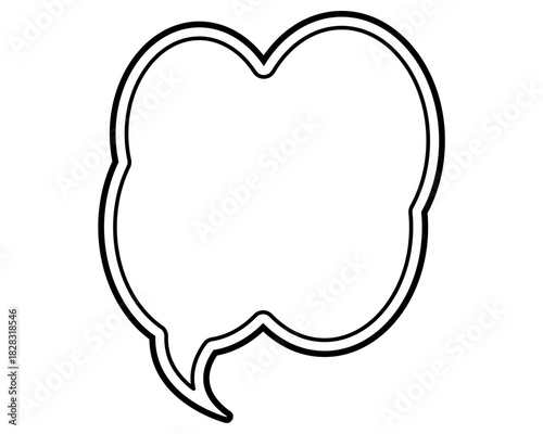 シンプルな二重線の吹き出し　雲形