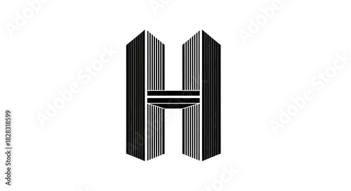 Striking geometric H logo design with a modern and minimalist aesthetic approach