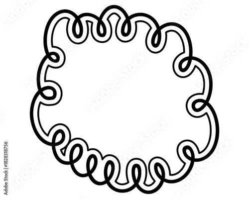 シンプルな二重線の吹き出し　雲形