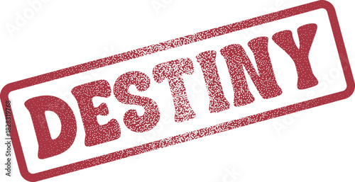 Classic Red Textured Destiny Word Stamp Graphic Symbolizing Fate and Future Path