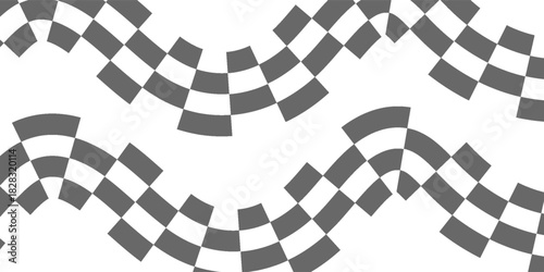 Collection of grunge style checkered racing flag illustrations