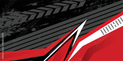 Abstract modern red geometric stripes racing background for car wrap sticker
