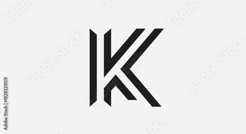 Geometric minimalist initial K logo design with a modern and clean style concept